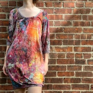 DESIGUAL colorful soft stretchy FIRE dress, S.